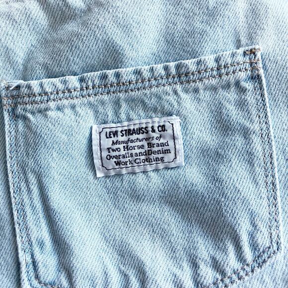 Levi's Skirtall 7 Light Wash Denim Jumper Overall Dress Pockets Blue Jean - Picture 7 of 8